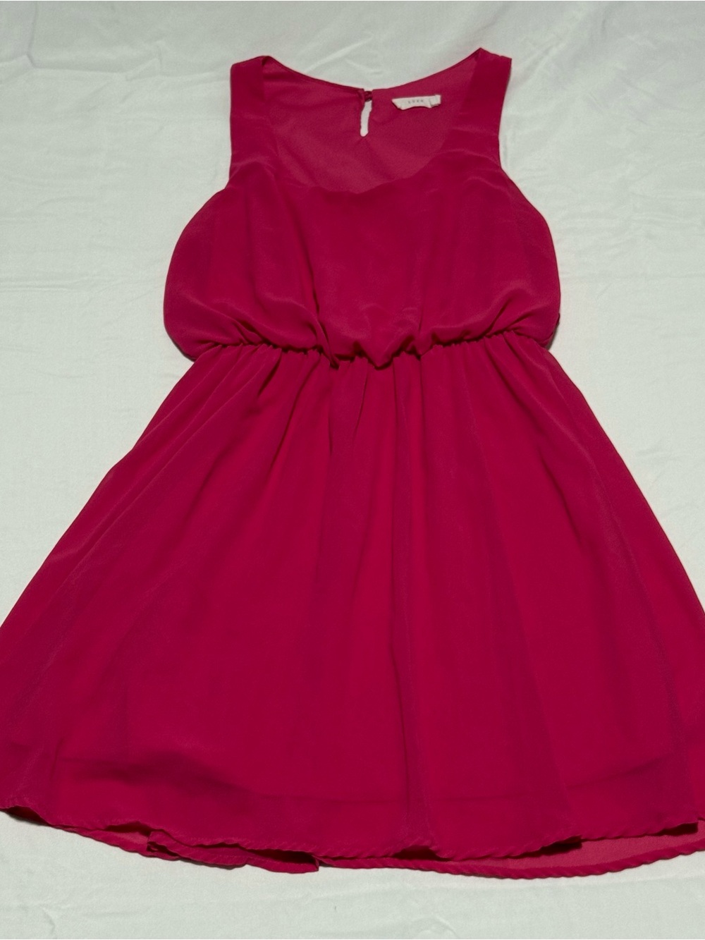 ✨3 for $20 LUSH Magenta Sleeveless Dress - Size Small - Keyhole Back, Flowy Sum